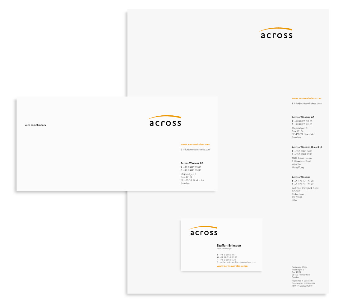 Across New Corporate Stationery Design